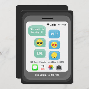 Emoji thema Verjaardagsfeest Kaart