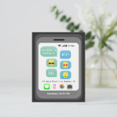 Emoji thema verjaardagsfeestje briefkaart (Staand voorkant)