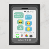 Emoji thema verjaardagsfeestje briefkaart (Voorkant)