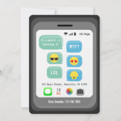 Emoji thema Verjaardagsfeestje Kaart (Voorkant)