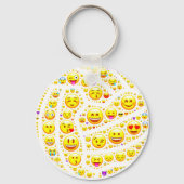 Emoji Theme Netball Ball Design Sleutelhanger (Voorkant)