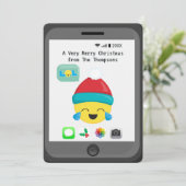 Emoji themed Happy Kerstmis Greetings Feestdagenkaart (Staand voorkant)