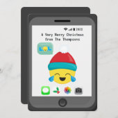 Emoji themed Happy Kerstmis Greetings Feestdagenkaart (Voorkant / Achterkant)