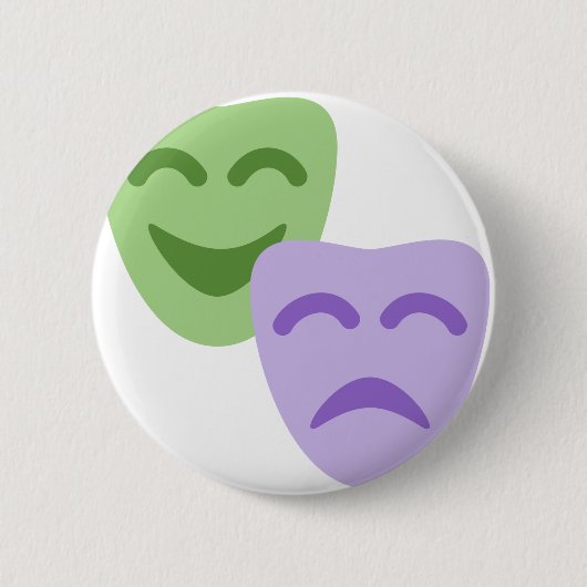 Emoji Twitter - Drama Theater Ronde Button 5,7 Cm (Voorkant)