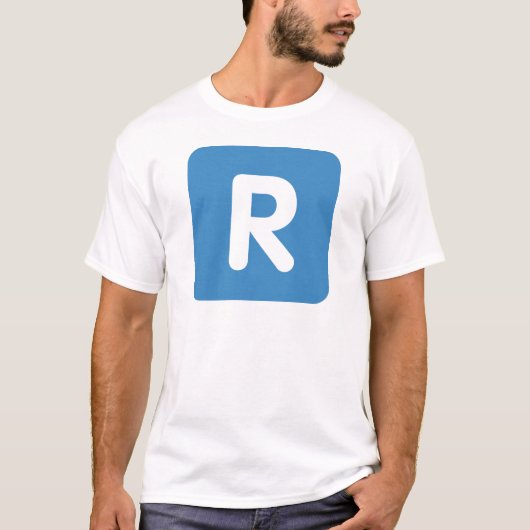 Emoji Twitter Letter R T-shirt (Voorkant)