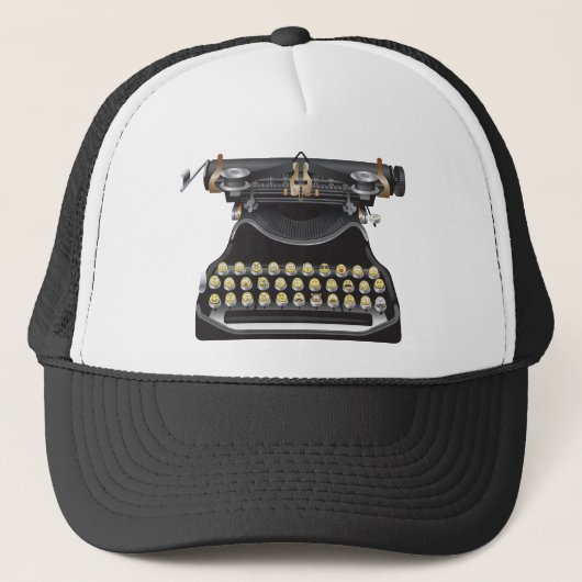 Emoji Typewriter Trucker Pet (Voorkant)