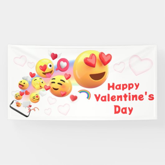 Emoji Valentijnsdag Banner (Horizontaal)