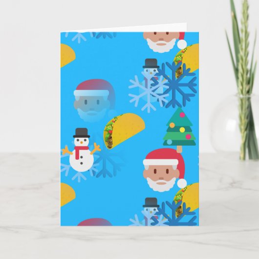 emoji van de Kerstmistaco Feestdagen Kaart (Voorkant)