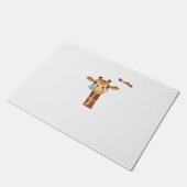 Emoji verdrietig huilen giraffe gezicht deurmat (Schuin)