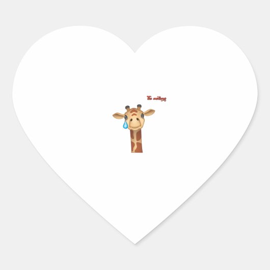 Emoji verdrietig huilen giraffe gezicht hart sticker (Voorkant)