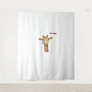 Emoji verdrietig huilen giraffe gezicht wandkleed