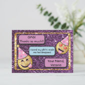 Emoji Verjaardag mobiele telefoon sms'en bedankt (Staand voorkant)