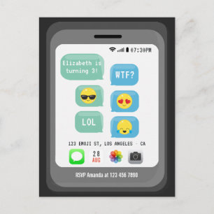 Emoji Verjaardagsfeestje Briefkaart