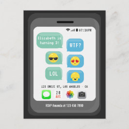 Emoji Verjaardagsfeestje Briefkaart