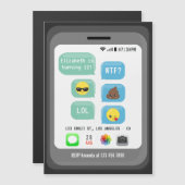 Emoji Verjaardagsfeestje Magnetische Uitnodiging (Voorkant / Achterkant)