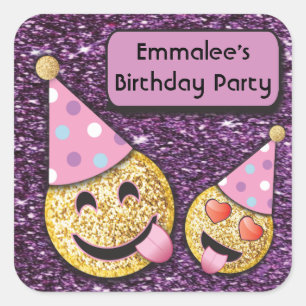 Emoji Verjaardagsfeestje Stickers