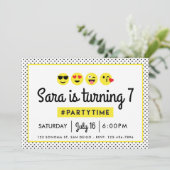 Emoji verjaardagsfeestje uitnodiging (Staand voorkant)