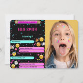 Emoji verjaardagsfoto uitnodiging (Voorkant)