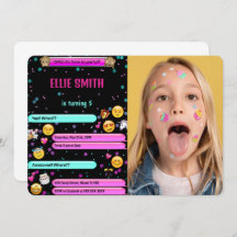 Emoji verjaardagsfoto uitnodiging