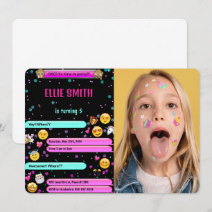Emoji verjaardagsfoto uitnodiging