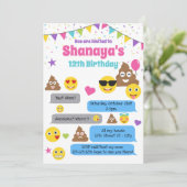 Emoji verjaardagsuitnodiging, Emoji Party nodigt u Kaart (Staand voorkant)