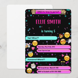 Emoji verjaardagsuitnodiging kaart