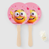 Emoji Verloving Handwaaier (Voorkant en achterkant)