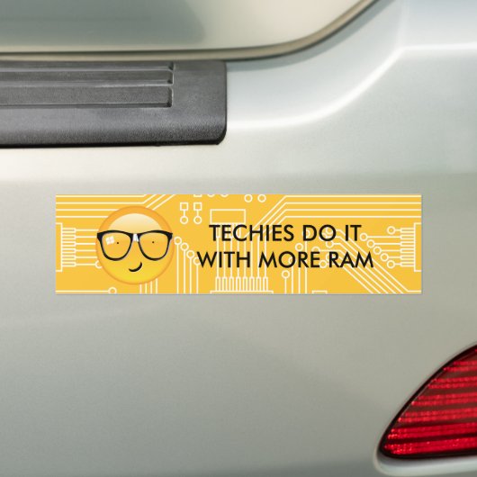 Emoji Volleally Techie ID229 Bumpersticker (Op auto)