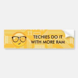 Emoji Volleally Techie ID229 Bumpersticker
