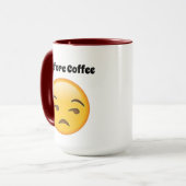 Emoji voor en na de mok van koffie (Voorkant links)