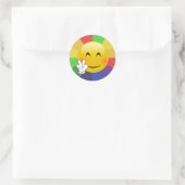 Emoji Vredesteken Rainbow Burst Stickers (Tas)