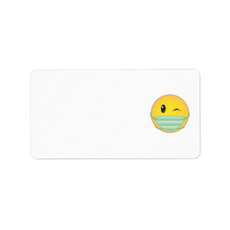 Emoji Wearing Mask Etiket