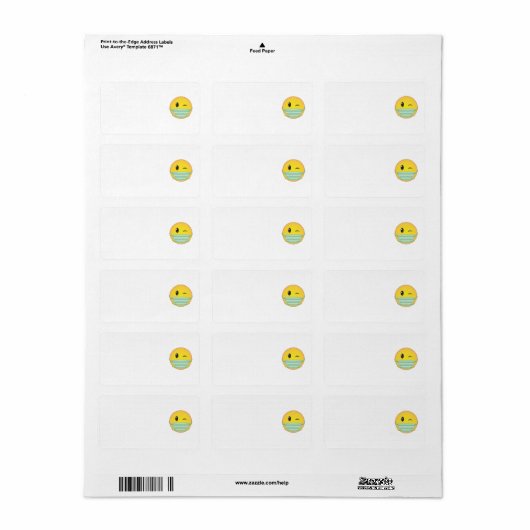 Emoji Wearing Mask Etiket (Full Sheet)