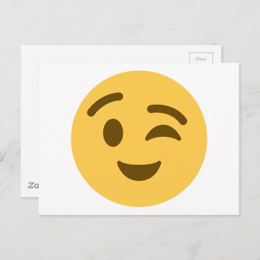 Emoji Wink Briefkaart (Voorkant / Achterkant)