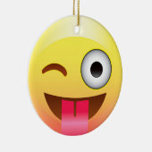 Emoji Wink met Tongue Ornament (Rechts)