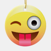 Emoji Wink met Tongue Ornament (Voorkant)