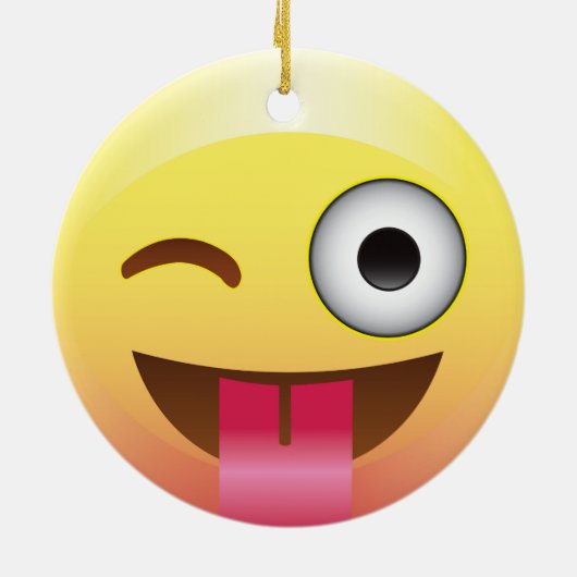 Emoji Wink met Tongue Ornament (Achterkant)