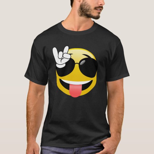 Emoji with Rock on Hands T-Shirt (Voorkant)