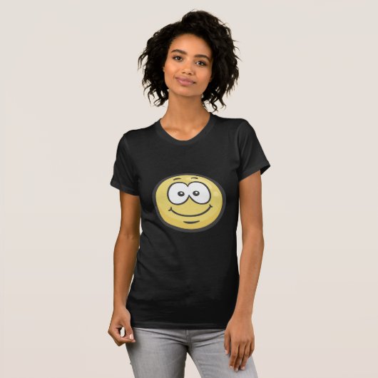 Emoji: Witte glimlach T-shirt (Voorkant volledig)