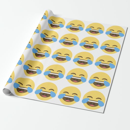 Emoji Wrapping Paper lachen Cadeaupapier (Uitgerold)