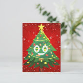 Emoji Xmas Tree Design Feestdagenkaart (Staand voorkant)