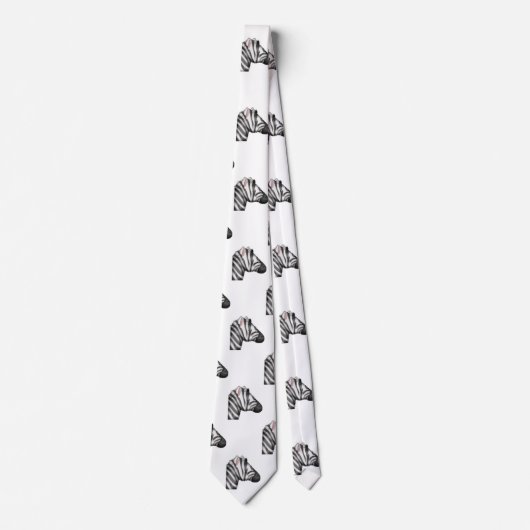 emoji zebra mensdon mannen necktie stropdas (Voorkant)