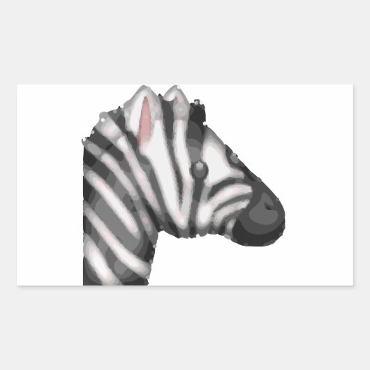 emoji zebra rechthoekige sticker (Voorkant)
