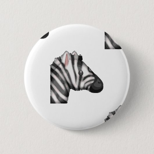 emoji zebra ronde button 5,7 cm (Voorkant)