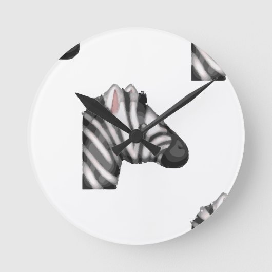 emoji zebra ronde klok (Voorkant)