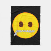 Emoji Zip Zipper Mouth Yellow Smile Face  Fleece Deken (Voorkant)