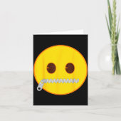 Emoji Zip Zipper Mouth Yellow Smile Face  Kaart (Voorkant)