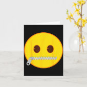 Emoji Zip Zipper Mouth Yellow Smile Face  Kaart (Gele Bloem)