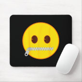 Emoji Zip Zipper Mouth Yellow Smile Face Muismat (Met muis)