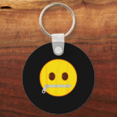 Emoji Zip Zipper Mouth Yellow Smile Face Sleutelhanger (Voorkant)